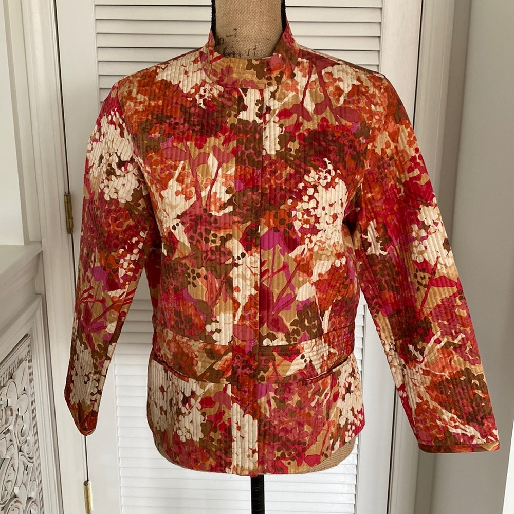 Sigrid Olsen Multi Print Quilted Jacket. Size 8 P